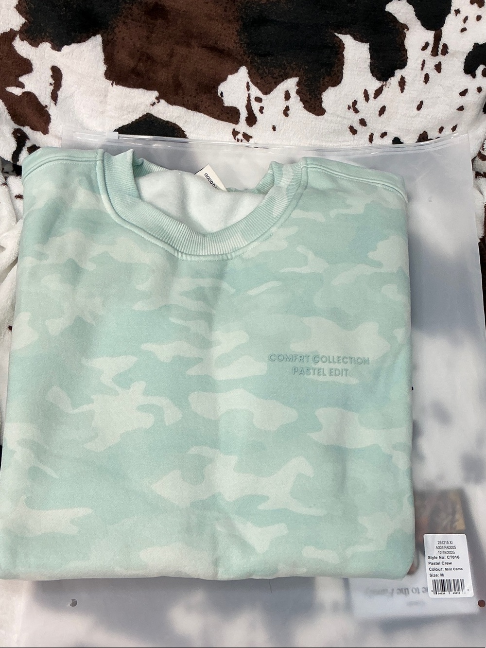 Pastel Mint Camo Crewneck Sweatshirt
